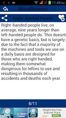 Human Body Amazing Facts android App screenshot 5